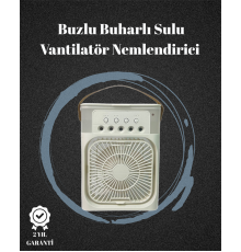 USB Bağlantılı 3'ü 1 Arada Nemlendirici Mini Klima Fan | 7 Renk Işıklı