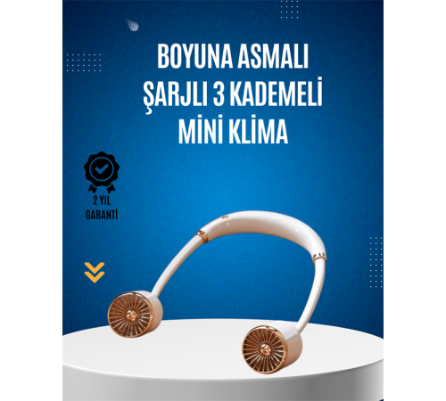 USB Şarjlı Boyun Fanı | Hafif, Katlanabilir, Taşınabilir, Düşük Gürültülü Fan