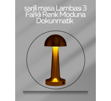 USB Şarjlı Dokunmatik LED Masa Lambası – 3 Renk Modu & Dimmer