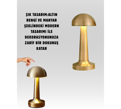 %100 Kademeli Ayarlanabilir Işık – USB Şarjlı Masa Lambası