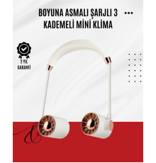 USB Şarjlı Katlanabilir Boyun Fanı | 3 Kademeli, Sessiz ve Taşınabilir Tasarım