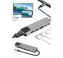 Usb Type-c Hub Dönüştürücü Çevirici Çoklayıcı Macbook Çevirici 8 Portlu