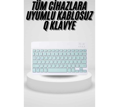 Uyumlu Kablosuz Bluetooth Şarj Edilebilir Mini Q Klavye