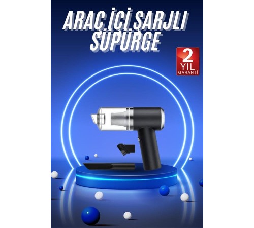 Vakumlu Araç İçi Süpürge Taşınabilir Pratik Şarjlı Temizlenebilir
