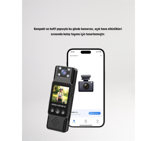 WiFi Özellikli Taşınabilir Kamera – 1.3” TFT Ekran, 3MP Fotoğraf, 128GB Kart Desteği
