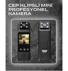 WiFi Destekli Mini Kamera – 180° Dönebilen Lens, 1080P Video, TFT Ekranlı