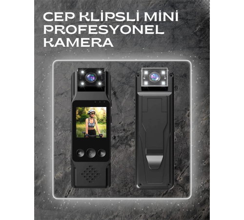 WiFi Destekli Mini Kamera – 180° Dönebilen Lens, 1080P Video, TFT Ekranlı