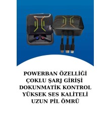 Wireless Şarjlı Akıllı Saat ve Dijital Göstergeli Kablosuz Bluetooth Kulaklık Nabız Ölçer