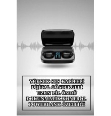 Wireless Şarjlı Pembe Akıllı Saat ve Kablosuz Bluetooth Kulaklık Dokunmatik Kontrol