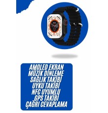 Yeni Nesil Akıllı Kol Saati Nabız Ölçer GPS Uyumlu 49 MM Kasa