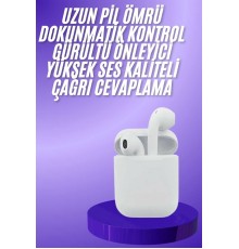 Yeni Nesil Beyaz TWS Bluetooth Kulaklık Android ve İOS Uyumlu Kablosuz Kulaklık