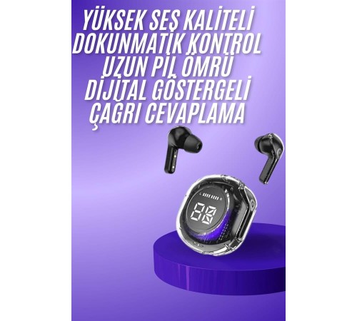 Yeni Nesil Bluetooth Kulaklık Dijital Göstergeli  Dokunmatik 5.3 Kablosuz