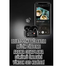 Yeni Nesil Bluetooth Kulaklık Ekranlı Yüksek Ses Kaliteli Uzun Şarj Süreli