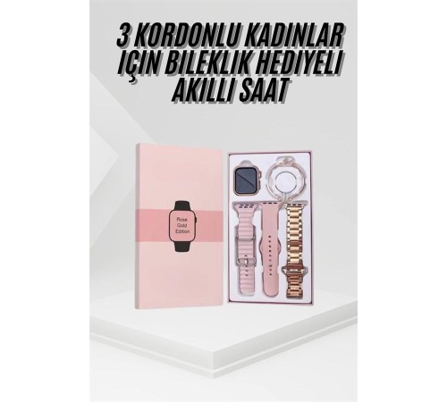 Yeni Nesil Kadın Akıllı Saat Rose Gold Android ve İos Uyumlu
