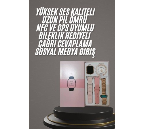 Yeni Nesil Kadın Akıllı Saat Rose Gold Android ve İos Uyumlu