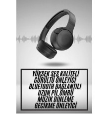 Yeni Nesil Kulak Üstü Bluetooth Kulaklık Type-C Girişli Yüksek Ses Kaliteli