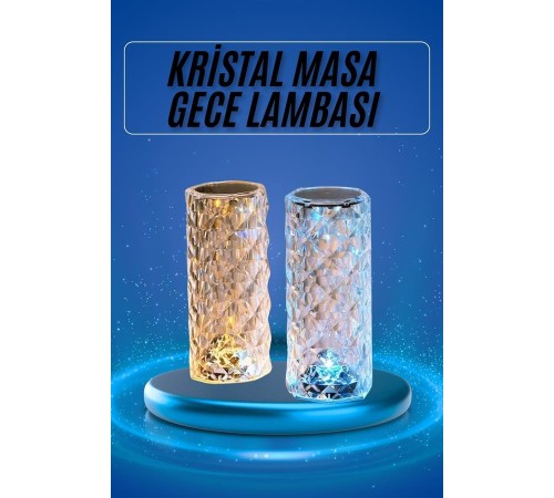 Yeni Nesil Modern Kristal Masa ve Gece Lambası Dokunmatik Renk Değiştirebilen