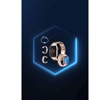 Yeni Nesil Pembe Dokunmatik Ekran Akıllı Saat ve  Kulaklığı Kablosuz Bluetooth Kulaklık