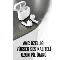 Yeni Nesil Pro Bluetooth Kulaklık Uzun Pil Ömrü Beyaz