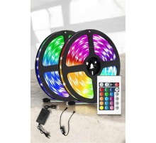 Yeni Nesil RGB Işıklı 10Metre Şerit Led Kumandalı Şarj Edilebilir