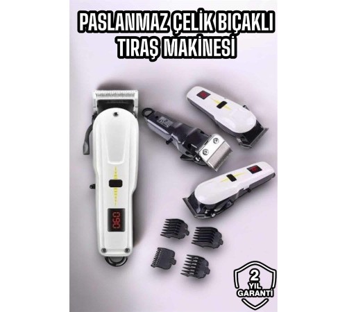 Yeni Nesil Tıraş Makinesi Uzun Şarjlı Paslanmaz Çelik Bıçaklı