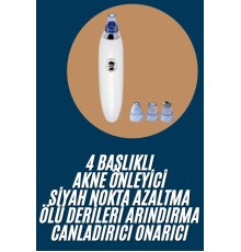 Yeni Nesil Vakumlu Pilli Siyah Nokta ve Yüz Temizleme Cihazı 4 Başlıklı