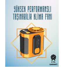 Yüksek Hızlı Mini Klima Fan – 11 m/s Rüzgar Gücü, 100 Hız Ayarı