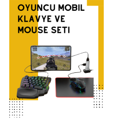 Yüksek Performanslı Mobil Oyun Aksesuarı – 5 Parçalı Klavye Mouse Dönüştürücü Set