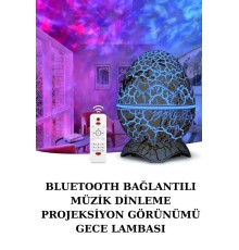 Yumurta Şeklinde Su Dalgalı Bluetooth Speaker Lamba Renkli Şarjlı