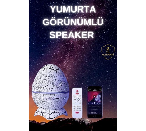 Yumurta Şeklinde Su Dalgalı Bluetooth Speaker Lamba Renkli Şarjlı