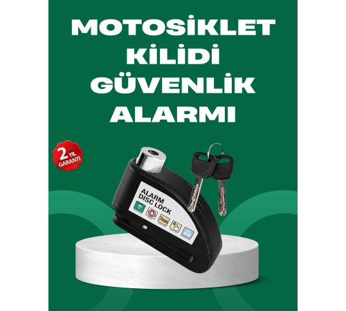 Motosiklet Scooter Bisiklet Tekerlek Disk Kilidi Alarmlı Güvenlik