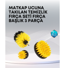 3’lü Matkap Ucu Temizlik Fırçası Seti Çok Amaçlı