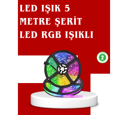 5 Metre Kumandalı RGB Şerit LED Aydınlatma