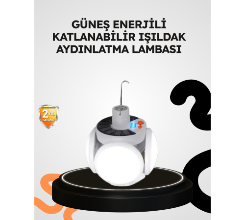 Güneş Enerjili Katlanabilir 5 Kanatlı Solar Bahçe Lambası