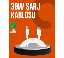 30W Type-C Lightning Hızlı Şarj Kablosu 1.2m iPhone Uyumlu