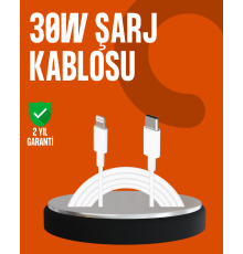 30W Type-C Lightning Hızlı Şarj Kablosu 1.2m iPhone Uyumlu