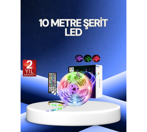 10 Metre Smart Şerit Led Bluetooth Telefon Kontrollü USB Enerjili