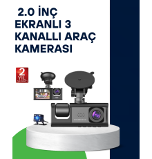 Üç Kameralı Araç Kamerası Full HD Gece Görüş  G-Sensör