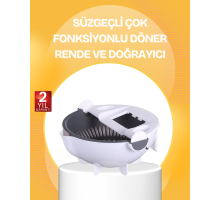 5 Fonksiyonlu Döner Süzgeçli Rende ve Dilimleyici Aparat