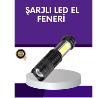 Şarjlı Mini LED El Feneri 2000 Lümen Su Geçirmez