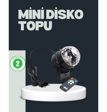 RGB LED Disko Küresi 7 Modlu Uzaktan Kumandalı