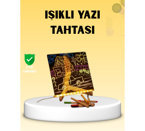 LED Işıklı Akrilik Yazı Tahtası Renkli Kalem Setiyle