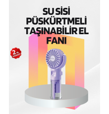Şarjlı Su Buharlı El Vantilatörü – Taşınabilir Serinletici Fan