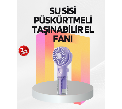 Şarjlı Su Buharlı El Vantilatörü – Taşınabilir Serinletici Fan