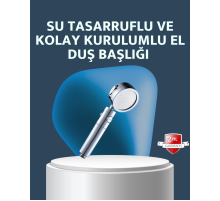 Yüksek Basınçlı 3 Fonksiyonlu Duş Başlığı