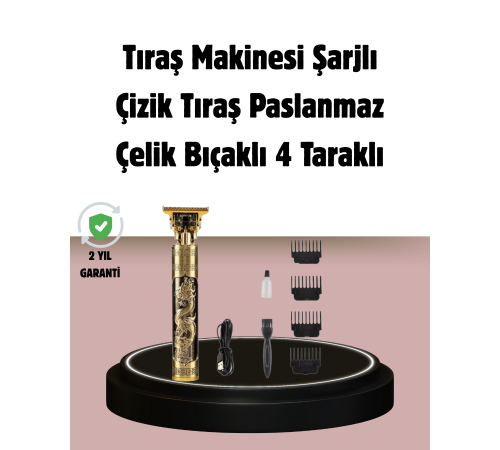 Şarjlı Titanyum Bıçaklı Saç Kesme Makinesi
