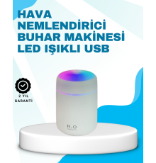 LED Işıklı Sessiz Masaüstü Nemlendirici – 3 Buhar Modu