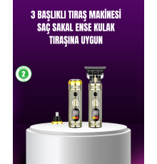Çok Fonksiyonlu Saç ve Sakal Düzeltici Set – USB Şarjlı