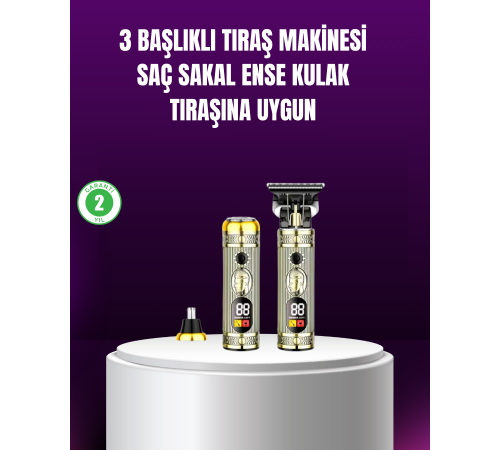 Çok Fonksiyonlu Saç ve Sakal Düzeltici Set – USB Şarjlı