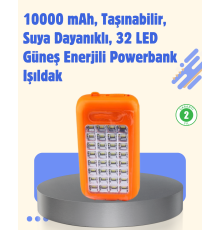 Gold Silver GS-875 Güneş Enerjili Powerbank ve 32 LED Işıldak